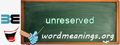 WordMeaning blackboard for unreserved